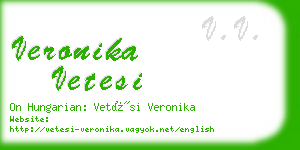 veronika vetesi business card
